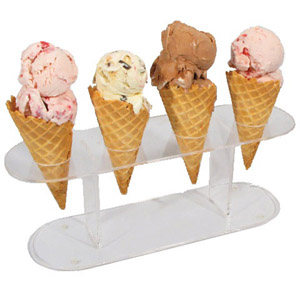 Waffle Cone Stand, Clear Acrylic