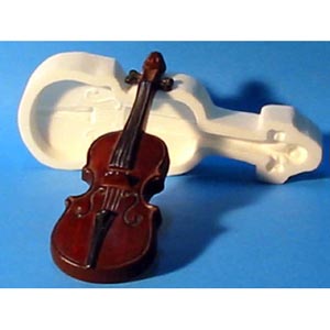 Silicone Rubber Mold Violin Size: 9.5" x 3" x 1" deep