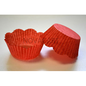 Novacart Novacart Disposable Red Paper Petal Baking Cups - 1 Pack