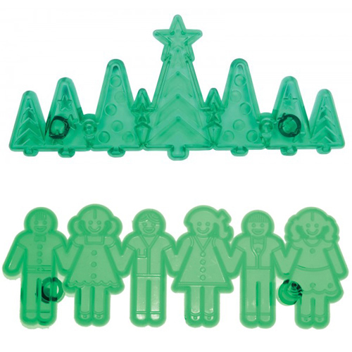 JEM Cutters JEM Christmas Tree & Kids Frieze, Set of 2 Plastic Gumpaste Cutters