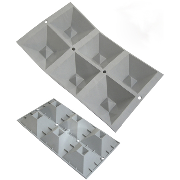 De Buyer de Buyer Elastomoule Inverted Pyramids Silicone Non-stick Bakeware Mold, 6 Cavities 8cm x 8cm x 3-1/2cm High