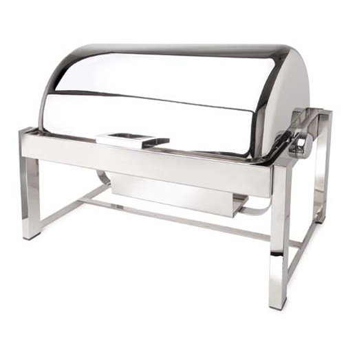 Eastern Tabletop Mfg. Eastern Tabletop 8 Qt. Squared Chafer Rectangular rolltop chafer w/P2 legs - Stainless Steel