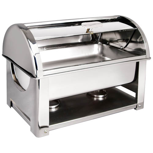 Eastern Tabletop Mfg. Eastern Tabletop Chafer 8 Qt. Collapsible Rectangular Rolltop Chafer - Stainless Steel