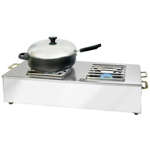 Eastern Tabletop Mfg. Eastern Tabletop 3267G Double Duty Butane Stove Cover-Up w/ Grill Top S/S