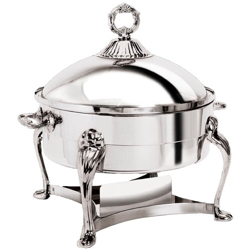 Eastern Tabletop Mfg. Eastern Tabletop Queen Anne Round Liftoff Chafer - 8 Qt. - Silverplate
