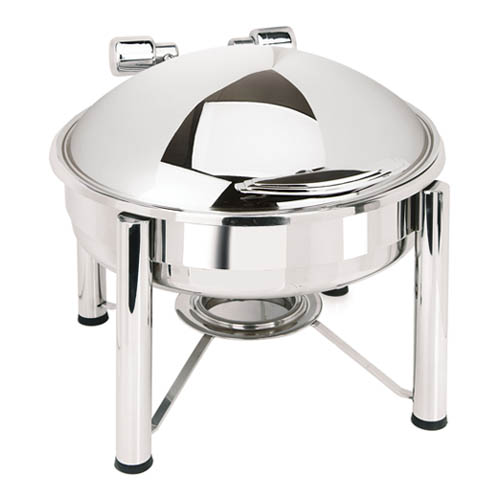 Eastern Tabletop Mfg. Eastern Tabletop 3928S S/S Round Induction Chafer w/ Dome Cover & Stand - 6 Qt.