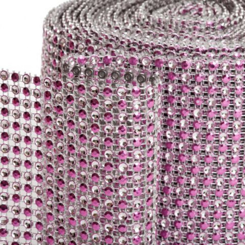 unknown 2-Tone Pink Diamond Rhinestone Ribbon Wrap 4.5