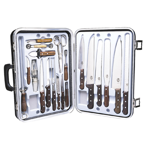 Victorinox Forschner Victorinox 24-Piece Gourmet Cutlery Set with Attache Case, Rosewood Handles