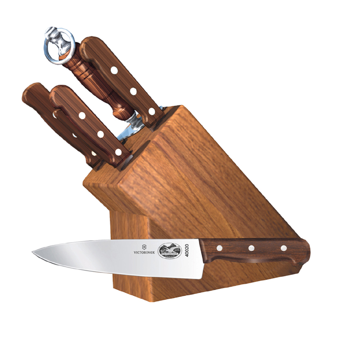 Victorinox Forschner Victorinox 7-Piece Block Knife Set, Rosewood Handles