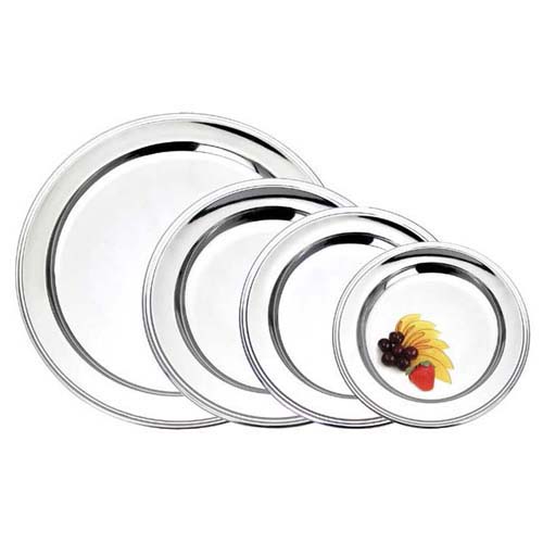 Eastern Tabletop Mfg. Eastern Tabletop Eastern Tabletop Classic Border Stainless Steel Round Tray - 12