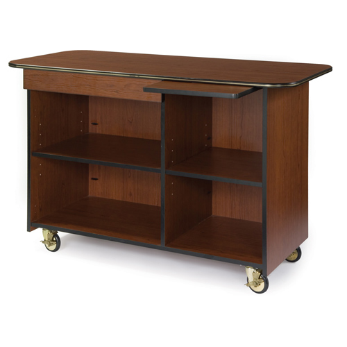 Geneva Geneva 68115 Enclosed Service Cart w/ Drawer and Pull-Out Shelf - Maple