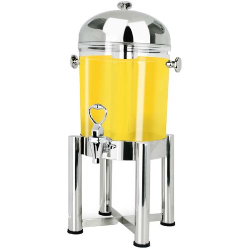 Eastern Tabletop Mfg. Eastern Tabletop 2 Gallon Pillared Juice Dispenser with Ice Chamber - Stainless Steel