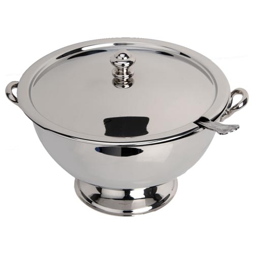 Eastern Tabletop Mfg. Eastern Tabletop Soup Tureen with Tray - 3 Qt. - Silverplate