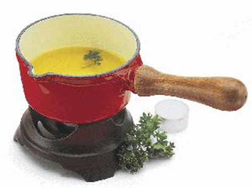 Paderno World Cuisine Paderno World Cuisine Chasseur Enamel Cast-Iron  Butter Warmer 1/2Qt. - Red