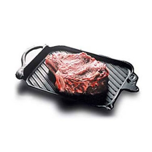 Paderno World Cuisine Paderno World Cuisine Chasseur Cast-Iron Steak and Meat Grill 14 1/4
