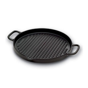 Paderno World Cuisine Paderno World Cuisine Chasseur Round Cast-Iron Grill with Spout and Handles 10 1/4