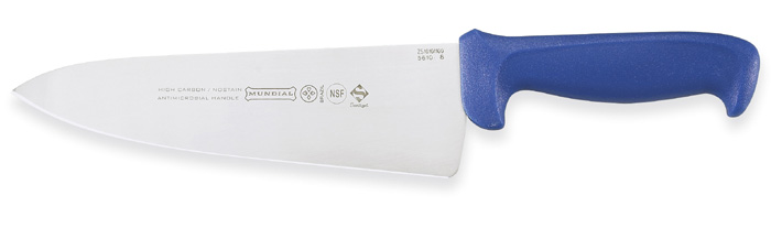 Mundial Cook’s Knife 8″ Blade, Blue Handle
