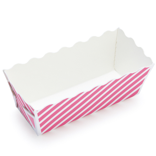 Welcome Home Brands Welcome Home Brands Disposable Stripe Pink Paper Mini Loaf Baking Pan
