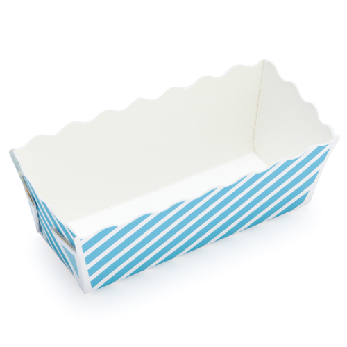 Welcome Home Brands Welcome Home Brands Disposable Stripe Blue Paper Mini Loaf Baking Pan