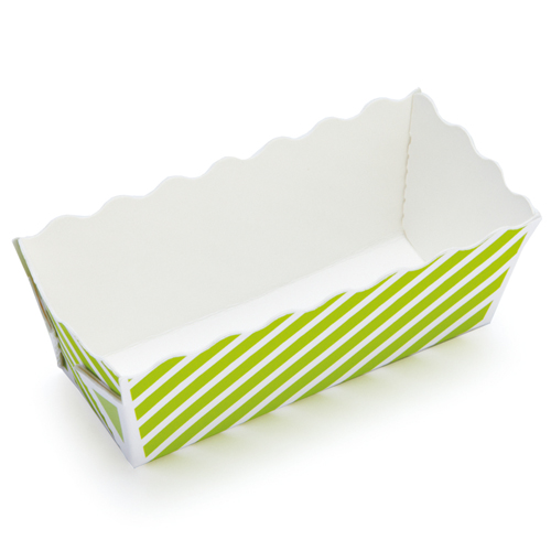 Welcome Home Brands Welcome Home Brands Disposable Stripe Green Paper Mini Loaf Baking Pan