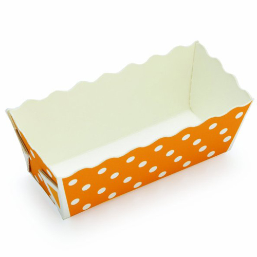 Welcome Home Brands Welcome Home Brands Disposable Polka Dot Orange Paper Mini Loaf Baking Pan