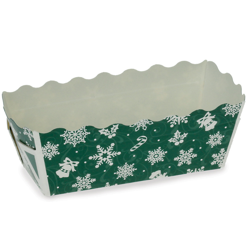 Welcome Home Brands Welcome Home Brands Snowflake Green Disposable Paper Mini Loaf Baking Pan