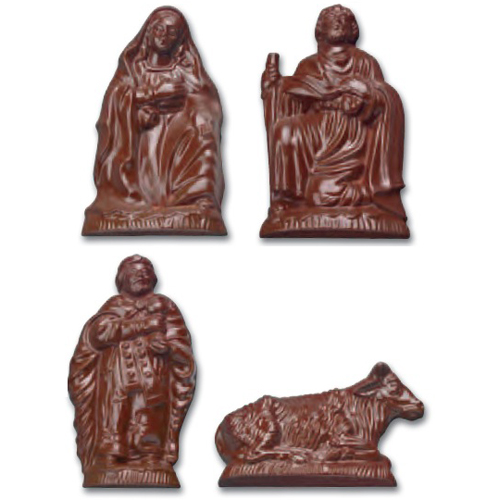 unknown Polycarbonate Double Chocolate Mold, Christmas Figures