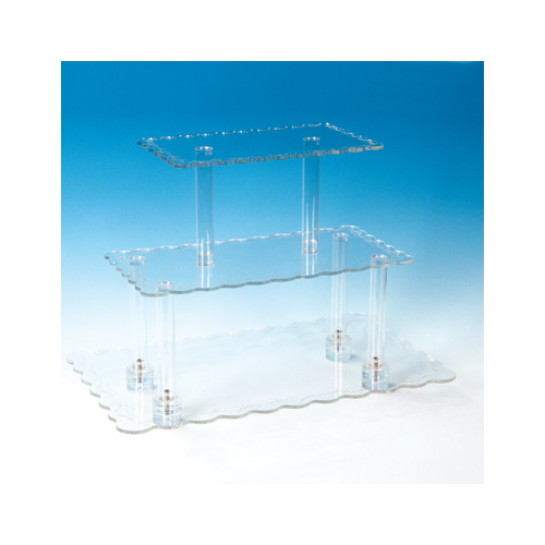 CK Trading Rectangular Pastry Stand, 3-Tier Acrylic