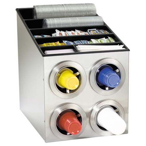 Dispense-Rite Dispense-Rite CTC-L-2X2SS Countertop 4-Cup S/S Dispensing Combination Cabinet