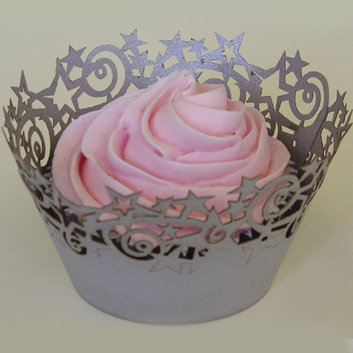 PME Sugarcraft PME Cupcake Wrapper Stars, Silver