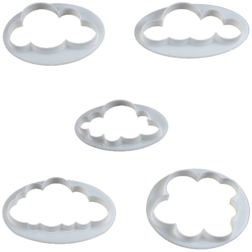 FMM FMM Sugarcraft Fluffy Cloud Plastic Gumpaste Cutters, Set of 5