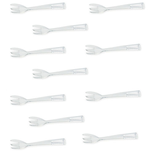 Martellato Martellato Clear Plastic Fork for use with Dessert Cups; 500 Pieces