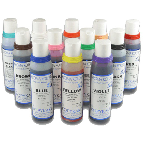Kopykake Kroma Kolors Airbrush Colors 4 oz. Set - 11 Colors plus 1 Airbrush Cleaner