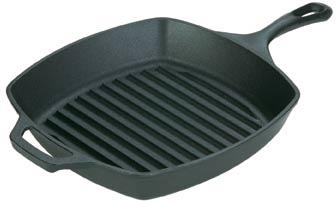 Lodge Lodge 10.5-in. Enameled Seasoned Square Cast Iron Grill Pan