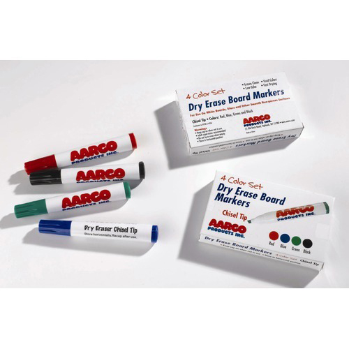 Aarco Products Aarco Dry Erase Board Markers, Pack of 4 Assorted - M-4