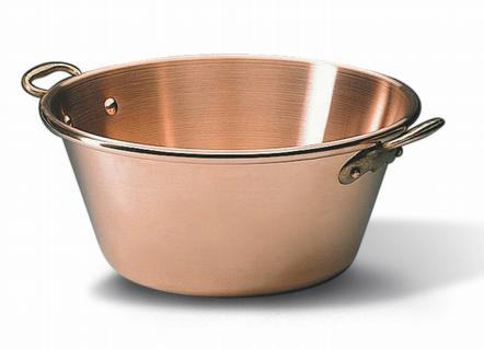 Matfer Matfer Copper Extra Heavy Jam Pan Solid Copper with Two Bronze Handles, 16.7 qu.