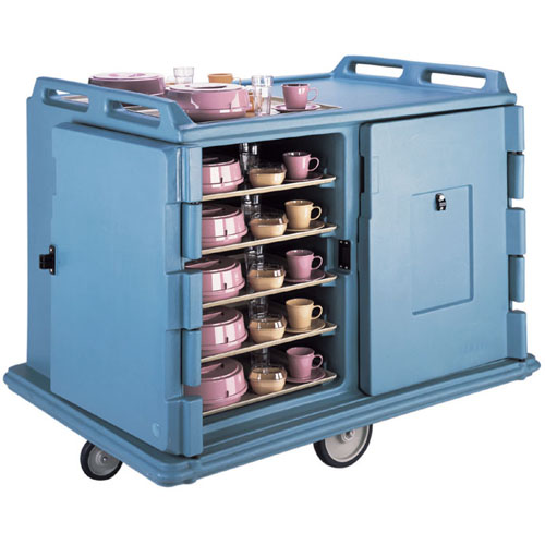Cambro Cambro MDC1520S20 Meal-Delivery Cart for Tray Service - 2 Compartments for 15'' x 20'' Trays - Low - Slate Blue