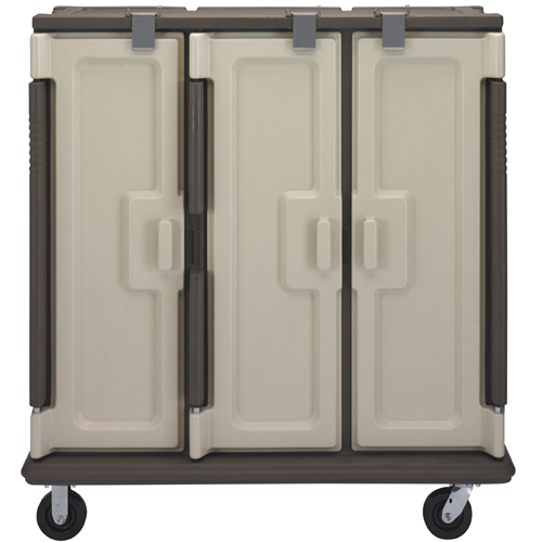 Cambro Cambro MDC1520T30 Meal-Delivery Cart for Tray Service - 3 Compartments for 15'' x 20'' Trays - Tall - Granite Green w/Cream Doors
