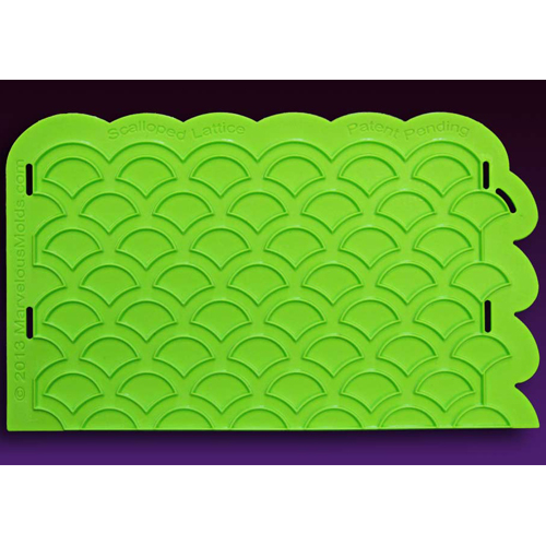 Marvelous Molds Scalloped-Lattice Onlay Silicone Fondant Stencil by Marvelous Molds