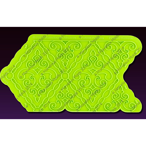 Marvelous Molds Filigree-Damask-Pattern Onlay Silicone Fondant Stencil by Marvelous Molds