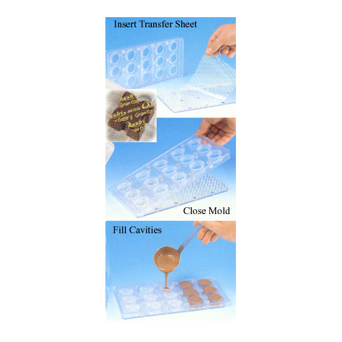 unknown Magnetic Polycarbonate Chocolate Mold 2 pc. Indented Square 1.25