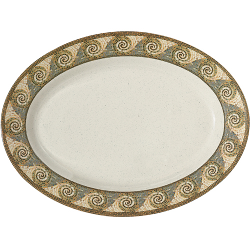 G. E. T. G. E. T. Melamine Platter, Oval, Mosaic Pattern - 18