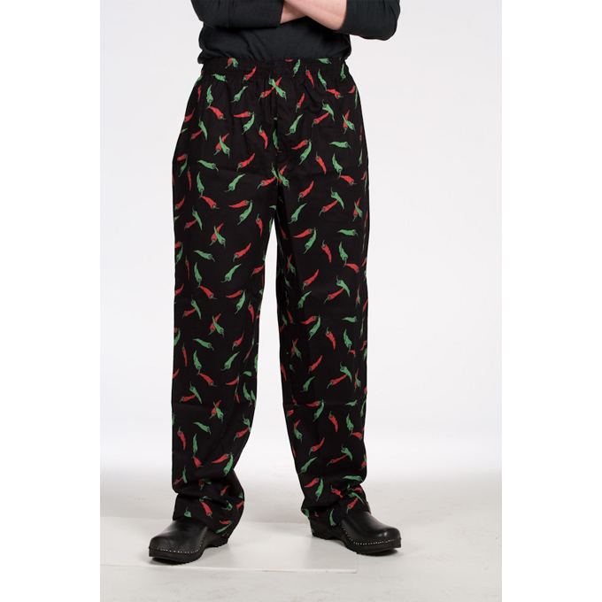 Chef Revival Chef Revival E-Z Fit Chef Pants Cotton, Pepper Print - Extra Small