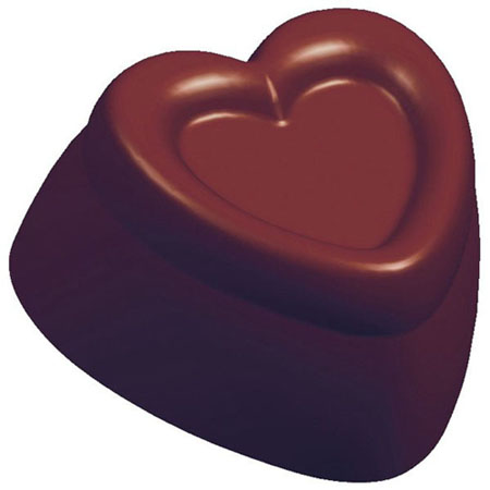 Fat Daddio's Fat Daddio's Polycarbonate Candy Mold: Stamped Heart, 21 Cavities