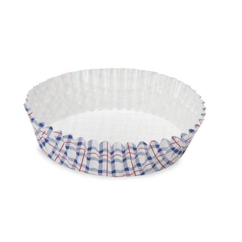 Welcome Home Brands Welcome Home Brands Round Blue Fine Check Ruffled Paper Baking Pan