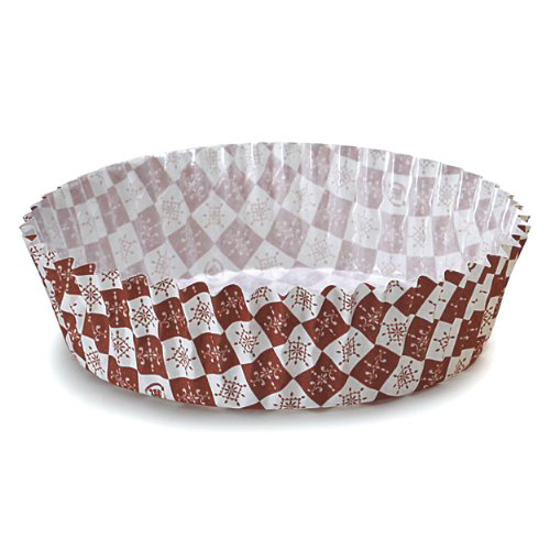 Welcome Home Brands Welcome Home Brands Disposable Brown Block Ruffled Paper Baking Cup - 4.7