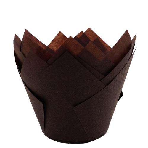Pacific Plast Pacific Plast Brown Tulip Disposable Paper Baking Cup - 1-1/4