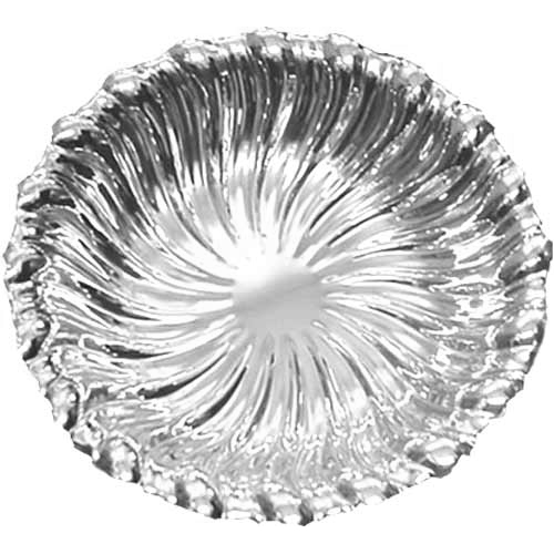 unknown Stainless Steel Decorative Round Tray Whirl Design. Heavy Duty. Overall Size 12