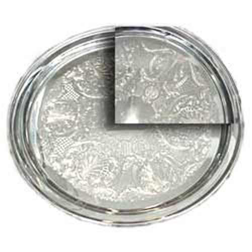 unknown Stainless Steel Decorative Round Tray Inside Design. Heavy Duty, Overall size 8