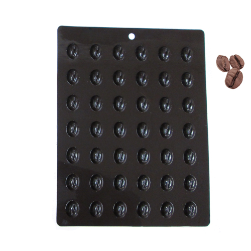 unknown Flexible Chocolate Mold: Coffee Bean, 42 Cavities